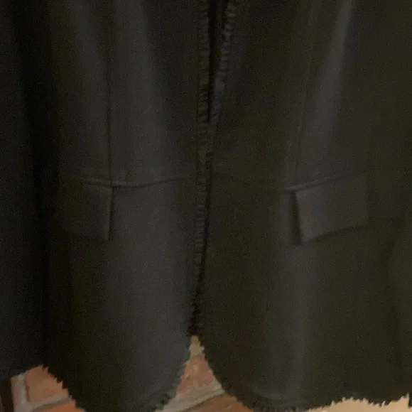 Chico’s black ruffle trim ponte blazer Size 3 - Picture 5 of 8
